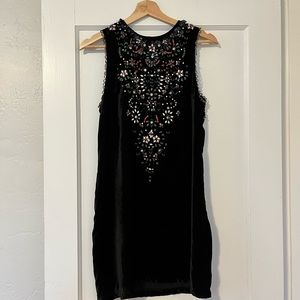 Velvet beaded black dress